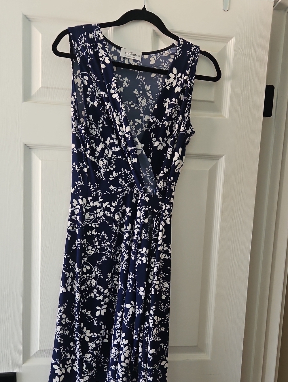 Kaileigh Navy and White Floral Maxi Wrap Dress